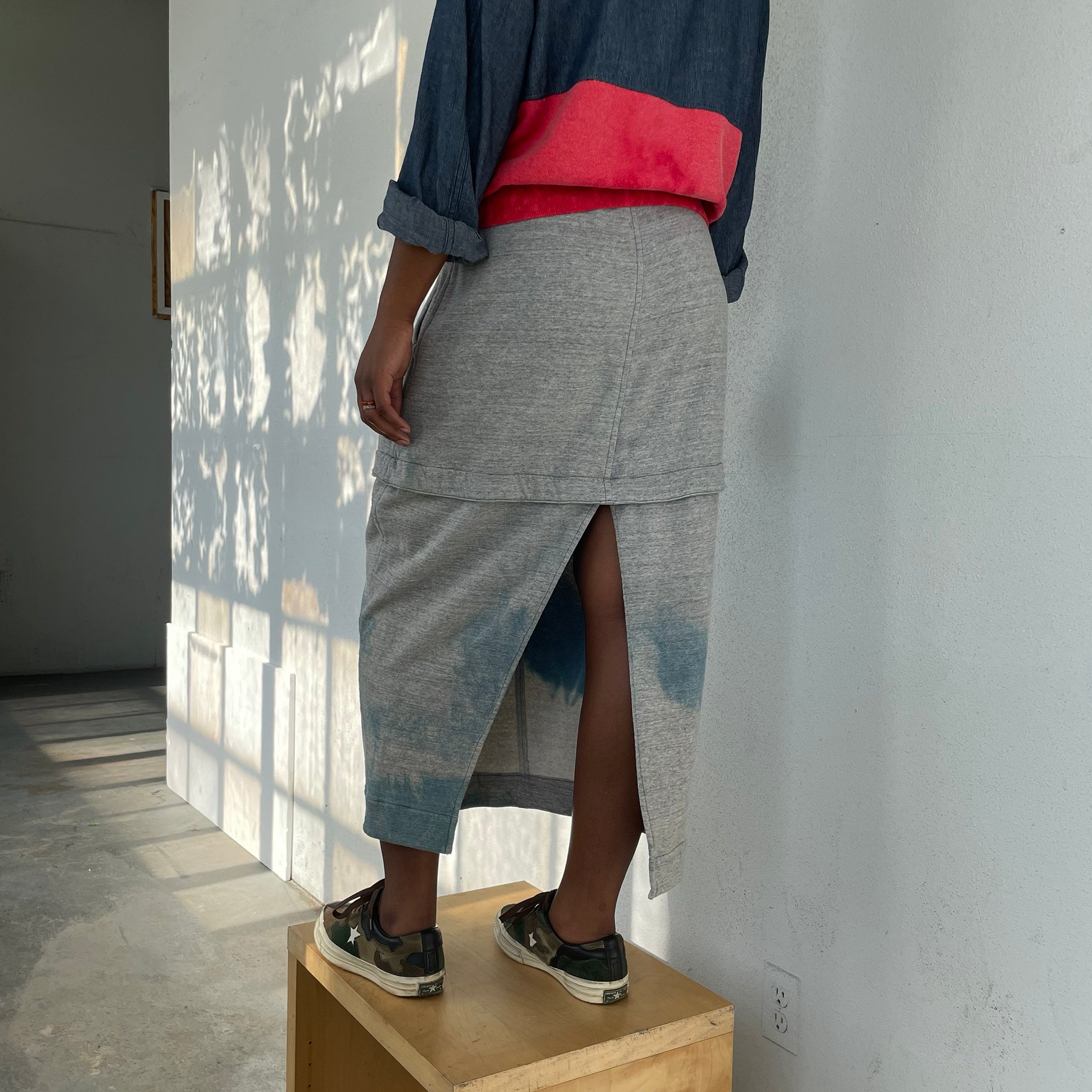 Indigo Dyed Regime Skirt