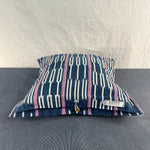 Load image into Gallery viewer, Vintage Baule Indigo Ikat Pillow - Lavendar Stripe - 22&quot;
