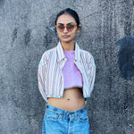 Load image into Gallery viewer, 80&#39;s Dad Shirt - Stripe Crop
